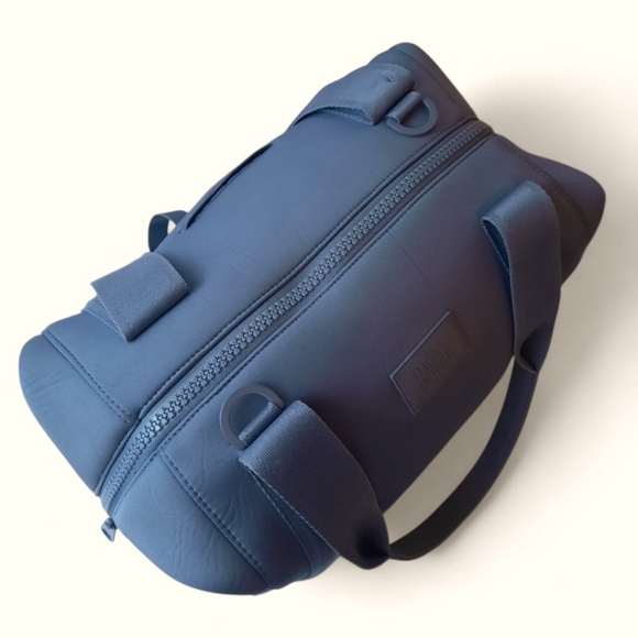 DAGNE DOVER Landon Ash Blue Neoprene Duffle Work Tote Gym Office Carry-On Travel - Picture 13 of 16